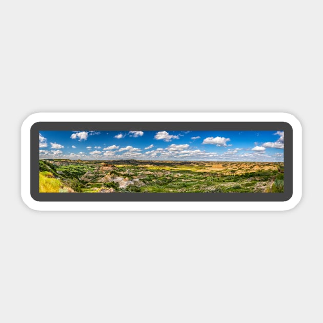 Painted Canyon Overlook North Dakota Sticker by Gestalt Imagery